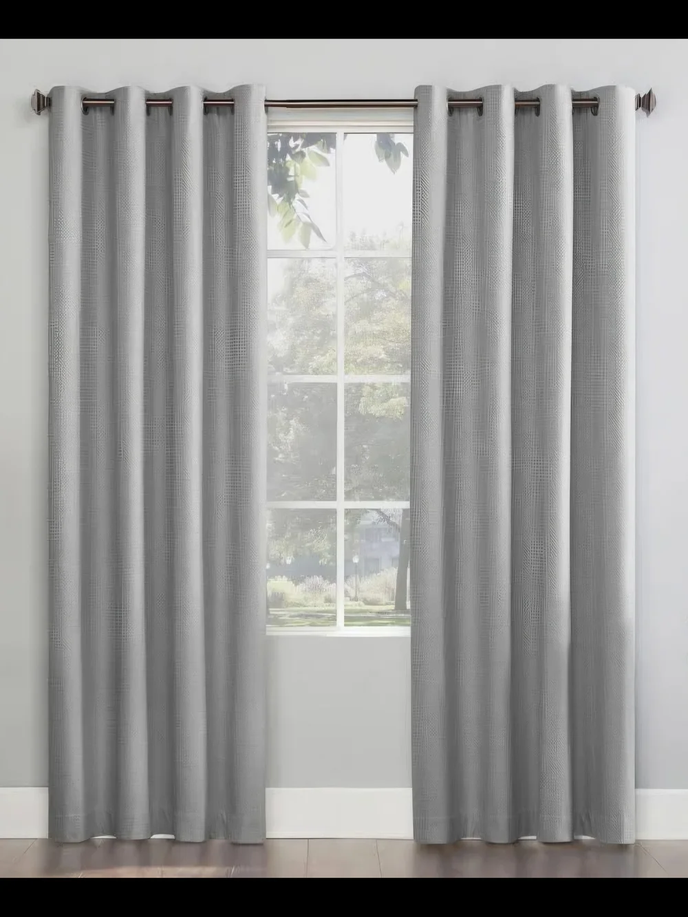 Sun Zero Array Woven Dobby Total Blackout Curtains - 2 Panels (50